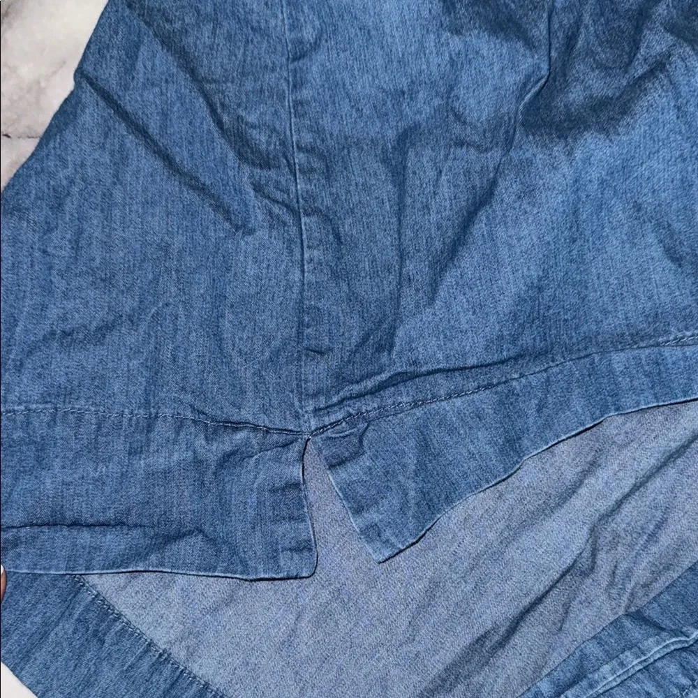 Jcrew Crewcuts Blue Denim Ruffle sleeves Dress Size 6 - Picture 4 of 6